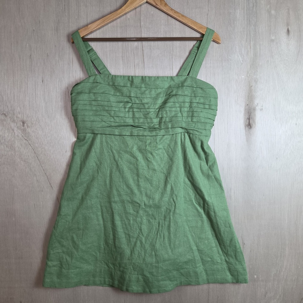 Abercrombie & Fitch Emerson Skort Dress Large Green Linen Blend NWT Mini Romper
